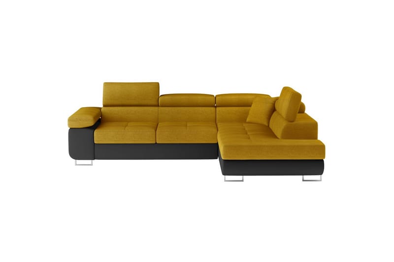 Sektionssoffa Eltap Anton 272x203x85 cm - Omega 68, Soft 11, Gul, Svart, Höger - Möbler - Vardagsrum - Bäddsoffor
