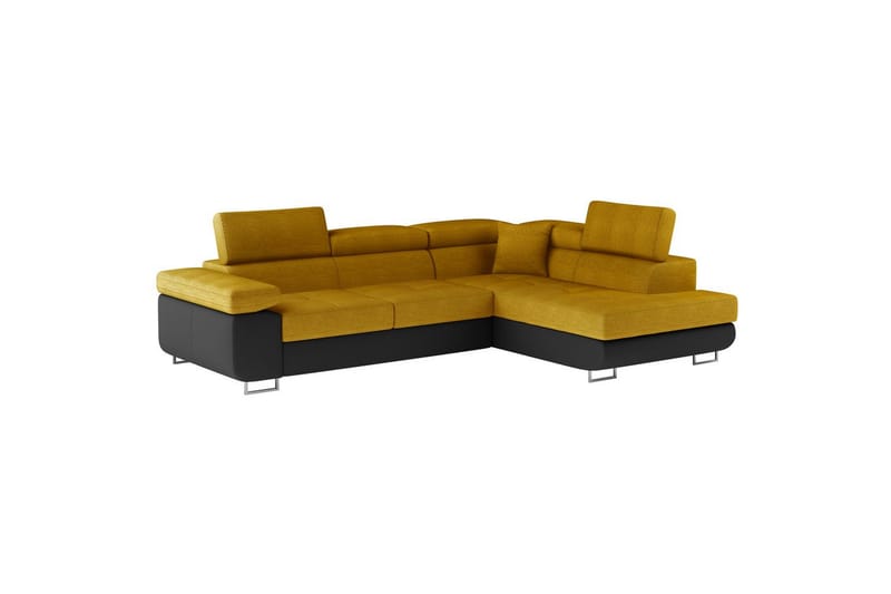 Sektionssoffa Eltap Anton 272x203x85 cm - Omega 68, Soft 11, Gul, Svart, Höger - Möbler - Vardagsrum - Bäddsoffor