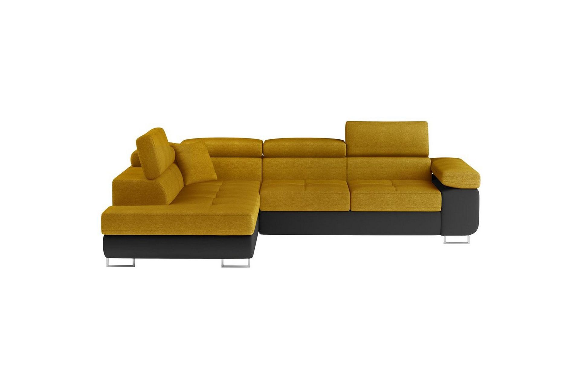 Sektionssoffa Eltap Anton 272x203x85 cm - Omega 68, Soft 11, Gul, Svart, V&auml;nster