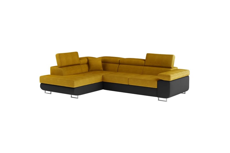 Sektionssoffa Eltap Anton 272x203x85 cm - Omega 68, Soft 11, Gul, Svart, Vänster - Möbler - Vardagsrum - Bäddsoffor