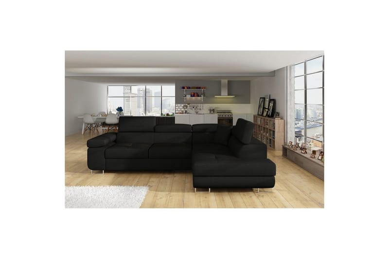 Sektionssoffa Eltap Anton 272x203x85 cm - Sawana 14, Svart, Höger - Möbler - Vardagsrum - Bäddsoffor