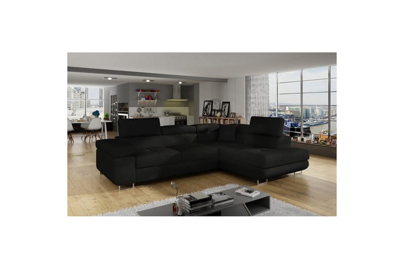 Sektionssoffa Eltap Anton 272x203x85 cm - Sawana 14, Svart, Höger - Möbler - Vardagsrum - Bäddsoffor