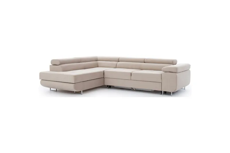 Sektionssoffa Eltap Anton 272x203x85 cm - Paros 02, Beige, Vänster - Möbler - Vardagsrum - Bäddsoffor