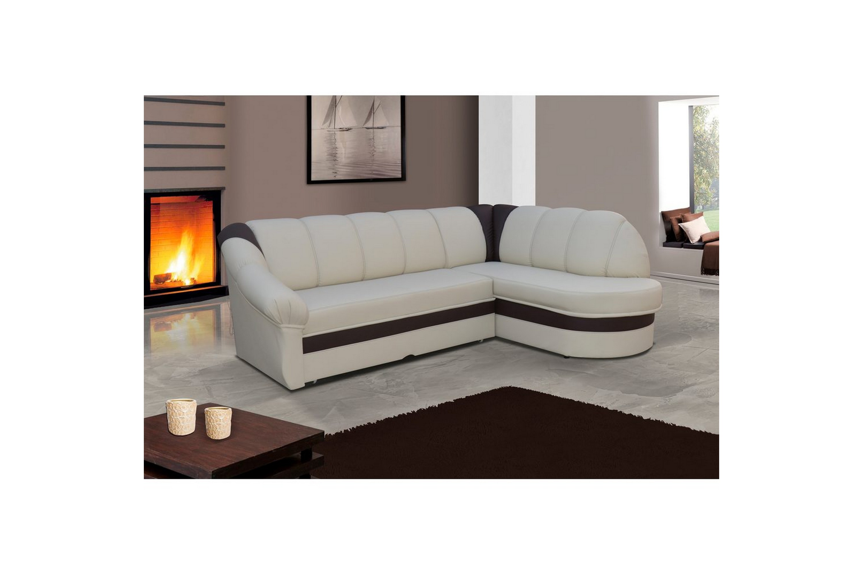 sektionssoffa eltap benano 250x85x180 cm - soft 33, soft 66, beige, mörkbrun, höger