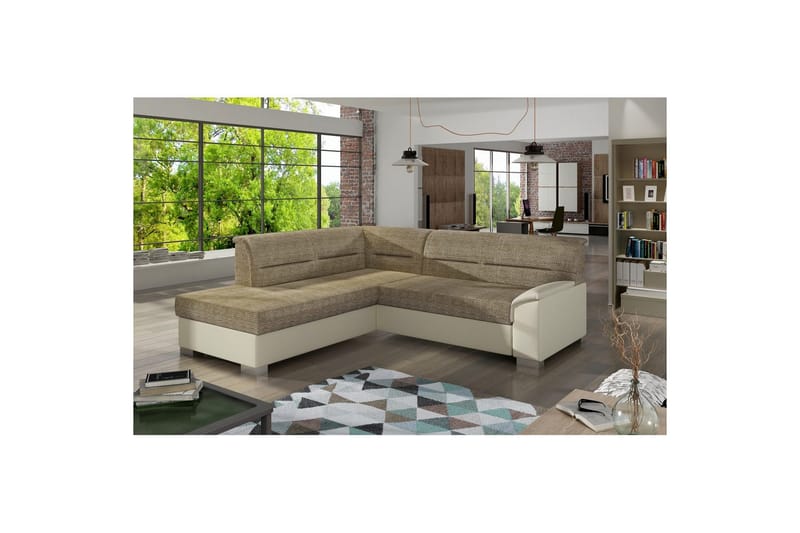 Sektionssoffa Eltap Bergen 247x214x83 cm - Berlin 03, Soft 33, Beige, Vänster - Möbler - Vardagsrum - Bäddsoffor