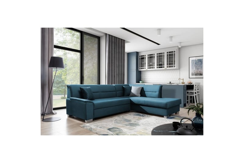 Sektionssoffa Eltap Bergen 247x214x83 cm - Monolith 77, Blå, Höger - Möbler - Vardagsrum - Bäddsoffor