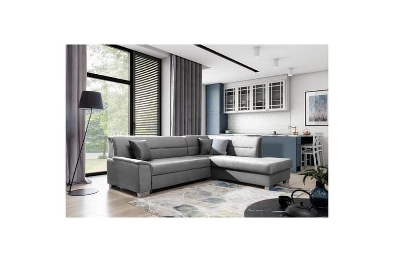 Sektionssoffa Eltap Bergen 247x214x83 cm - Monolith 85, Grå, Höger - Möbler - Vardagsrum - Bäddsoffor