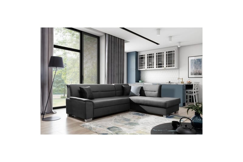 Sektionssoffa Eltap Bergen 247x214x83 cm - Monolith 97, Mörkgrå, Höger - Möbler - Vardagsrum - Bäddsoffor