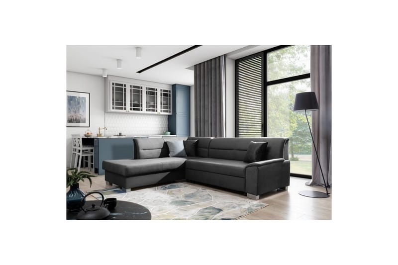 Sektionssoffa Eltap Bergen 247x214x83 cm - Monolith 97, Mörkgrå, Vänster - Möbler - Vardagsrum - Bäddsoffor