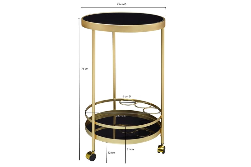 BJURTAN Drinkvagn 45x45 cm Guld - Bord - Rullbord & köksvagn - Serveringsvagn & drinkvagn