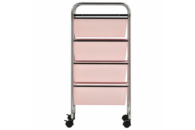 Förvaringsvagn 4 lådor rosa plast - Rosa - Bord - Rullbord & köksvagn - Serveringsvagn & drinkvagn
