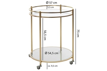 Hallbank Drinkvagn 57x57 cm - Guld - Möbler - Vardagsrum - Serveringsvagn & drinkvagn