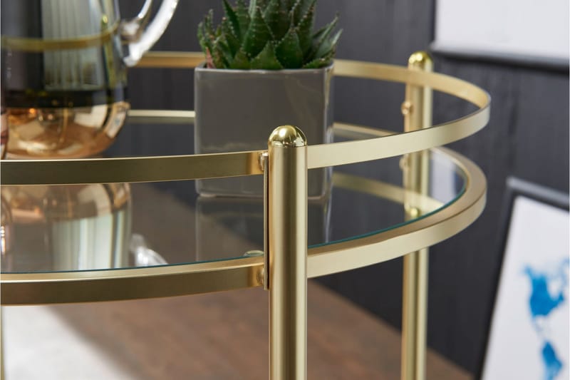 Hallbank Drinkvagn 57x57 cm - Guld - Möbler - Vardagsrum - Serveringsvagn & drinkvagn