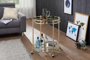 Hallbank Drinkvagn 57x57 cm - Guld - Möbler - Vardagsrum - Serveringsvagn & drinkvagn