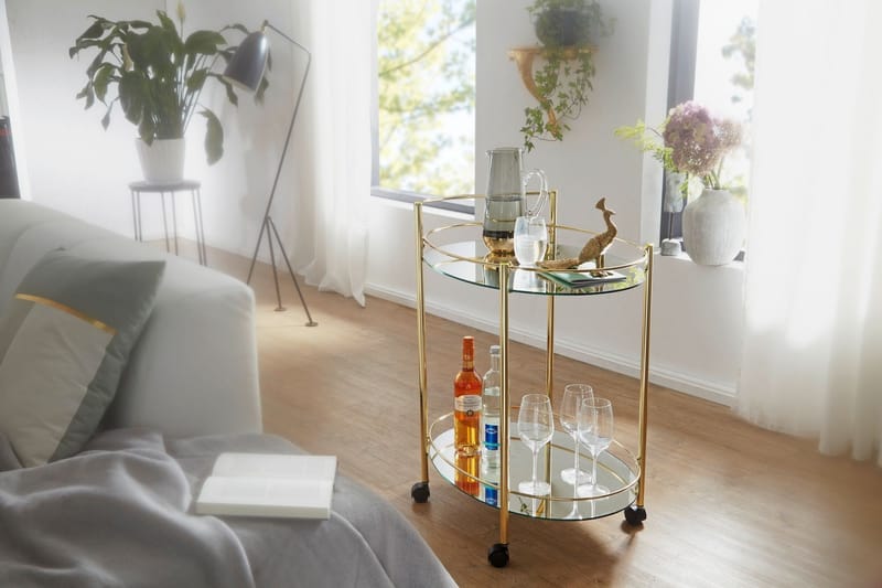 KARIELYS Drinkvagn 67x46 cm Guld - Möbler - Vardagsrum - Serveringsvagn & drinkvagn
