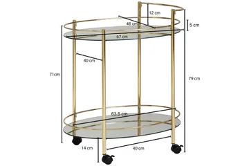 Kenebrew Drinkvagn 67x46 cm - Guld - Möbler - Vardagsrum - Serveringsvagn & drinkvagn