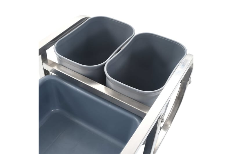 Köksvagn med plastbehållare 82x43,5x93 cm - Silver - Möbler - Vardagsrum - Serveringsvagn & drinkvagn