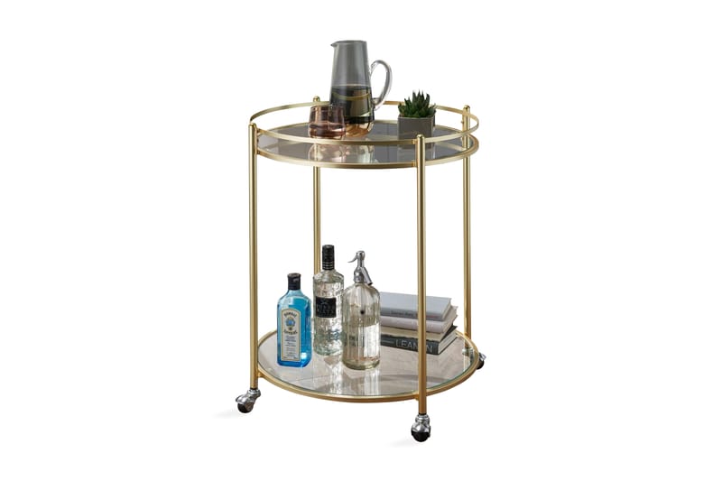 LAVORGNA Drinkvagn 57x57 cm Guld - Bord - Serveringsvagn & drinkvagn - Rullbord & köksvagn