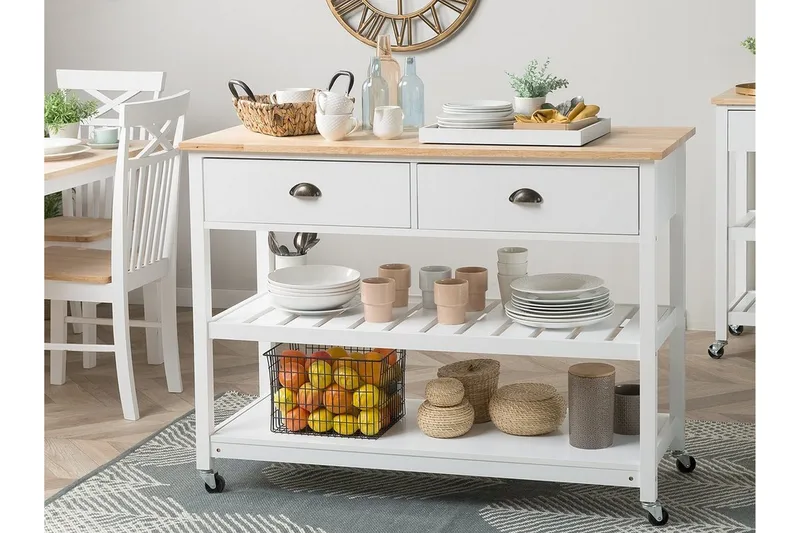 Navarino Serveringsvagn 48|120 cm - Vit - Möbler - Vardagsrum - Serveringsvagn & drinkvagn