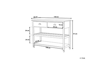 Navarino Serveringsvagn 48|120 cm - Vit - Möbler - Vardagsrum - Serveringsvagn & drinkvagn