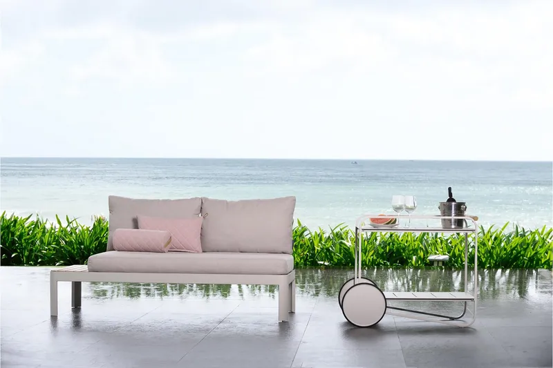 Portals Rullbord 92 cm - Vit/trä - Möbler - Vardagsrum - Serveringsvagn & drinkvagn