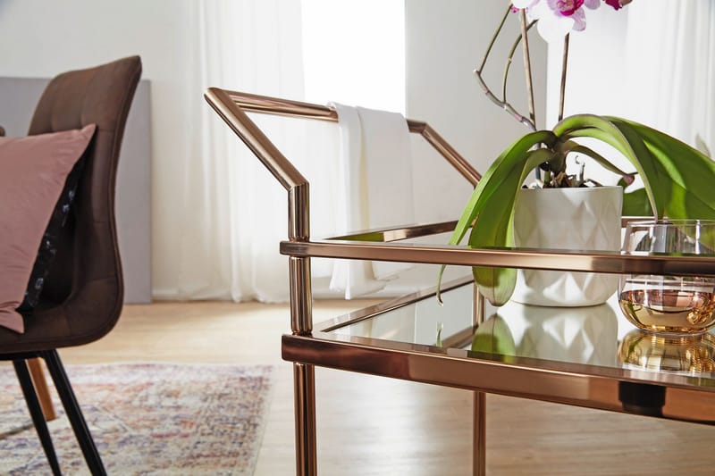 RAENELL Drinkvagn 65x45 cm Guld - Möbler - Vardagsrum - Serveringsvagn & drinkvagn