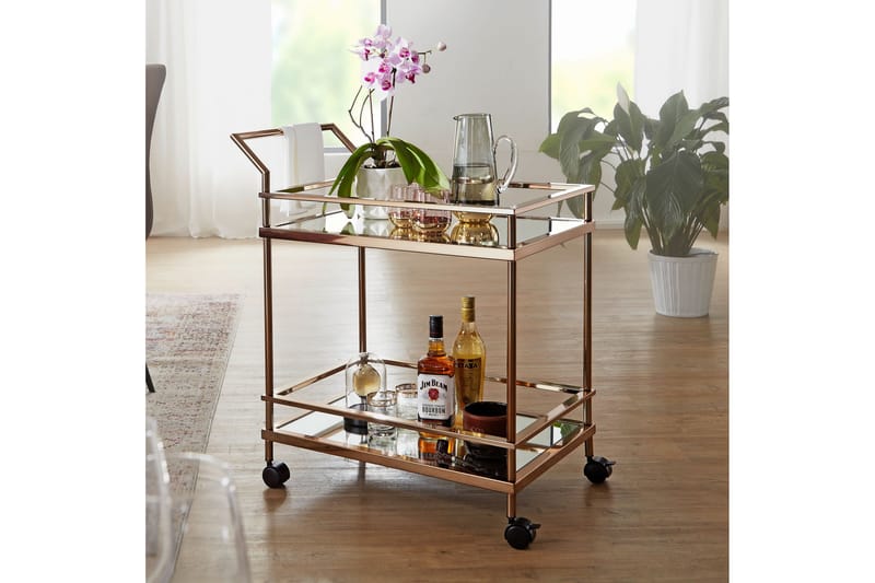 RAENELL Drinkvagn 65x45 cm Guld - Möbler - Vardagsrum - Serveringsvagn & drinkvagn