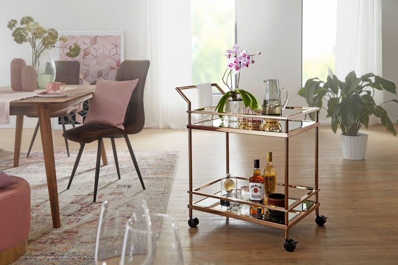 RAENELL Drinkvagn 65x45 cm Guld - Möbler - Vardagsrum - Serveringsvagn & drinkvagn