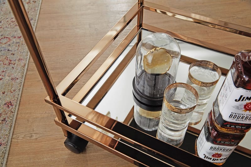 RAENELL Drinkvagn 65x45 cm Guld - Möbler - Vardagsrum - Serveringsvagn & drinkvagn