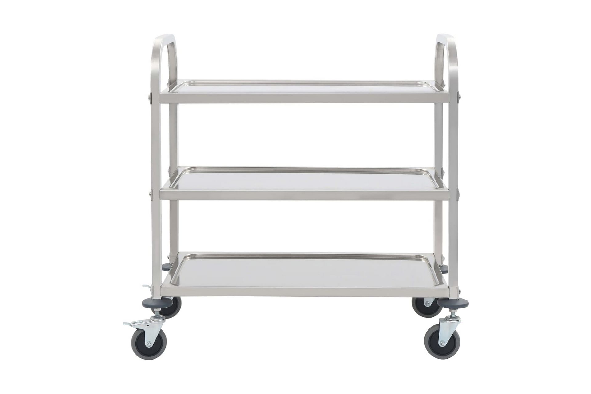 Serveringsvagn 3 våningar 96,5x55x90 cm rostfritt stål - Silver - Möbler - Vardagsrum - Serveringsvagn & drinkvagn