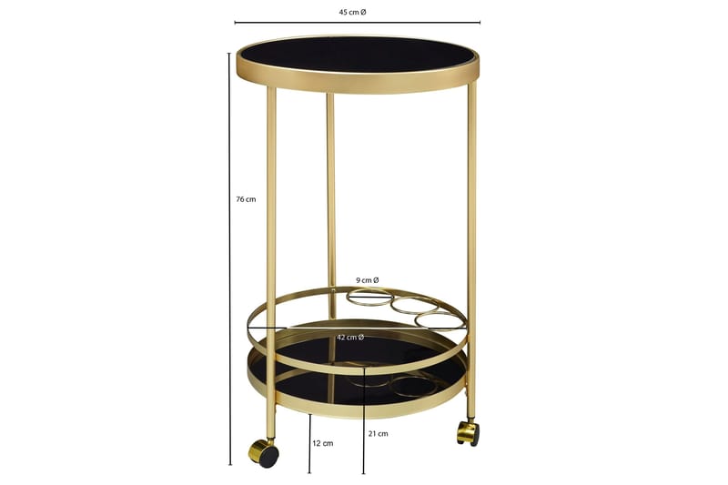 Thruston Drinkvagn 45x45 cm - Guld - Möbler - Vardagsrum - Serveringsvagn & drinkvagn