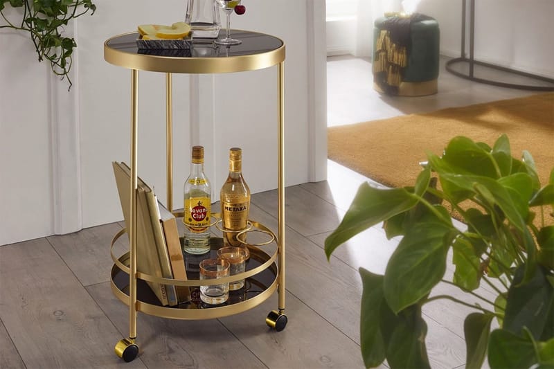 Thruston Drinkvagn 45x45 cm - Guld - Möbler - Vardagsrum - Serveringsvagn & drinkvagn