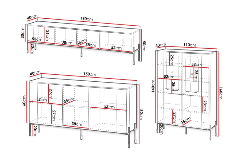 Sherie Möbelset För Vardagsrum - Beige - Möbler - Vardagsrum - Möbelset för vardagsrum