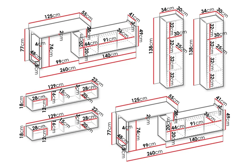 Sigmana Möbelset För Vardagsrum - Ljusgrå/Beige - Möbler - Vardagsrum - Möbelset för vardagsrum