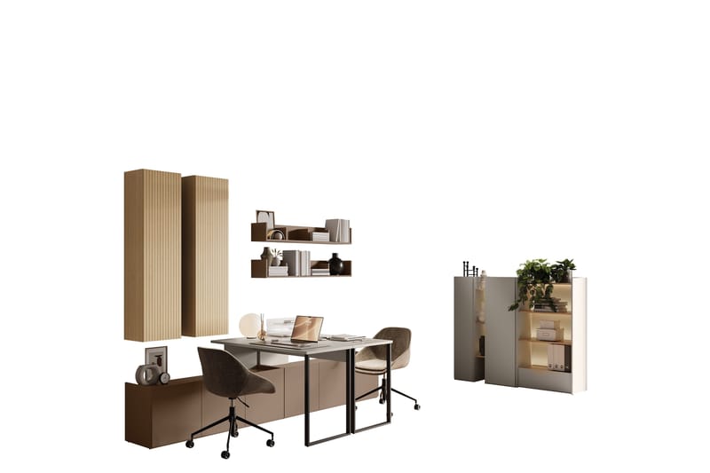 Sigmana Möbelset För Vardagsrum - Ljusgrå/Brun/Beige - Möbler - Vardagsrum - Möbelset för vardagsrum