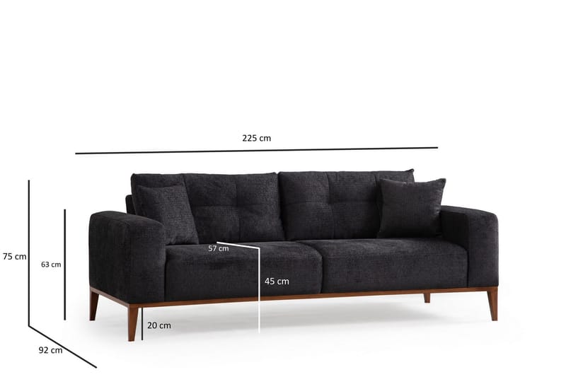Sinor Bäddsoffa 4-sits - Antracit - Möbler - Vardagsrum - Bäddsoffor - 4-sits bäddsoffa