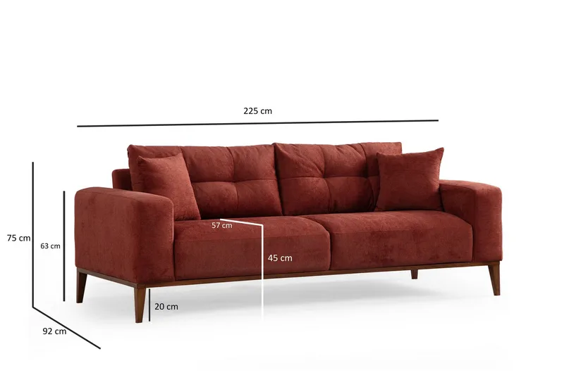 Sinor Bäddsoffa 4-sits - Röd - Möbler - Vardagsrum - Bäddsoffor - 4-sits bäddsoffa