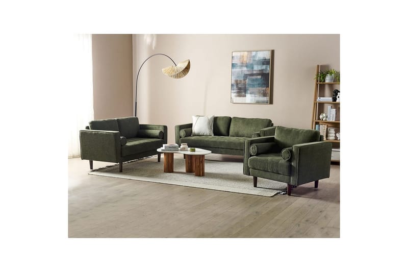 6-sits Soffgrupp Nurmo Grönt/mörkt trä - Grönt/mörkt trä - Möbler - Vardagsrum - Soffgrupper