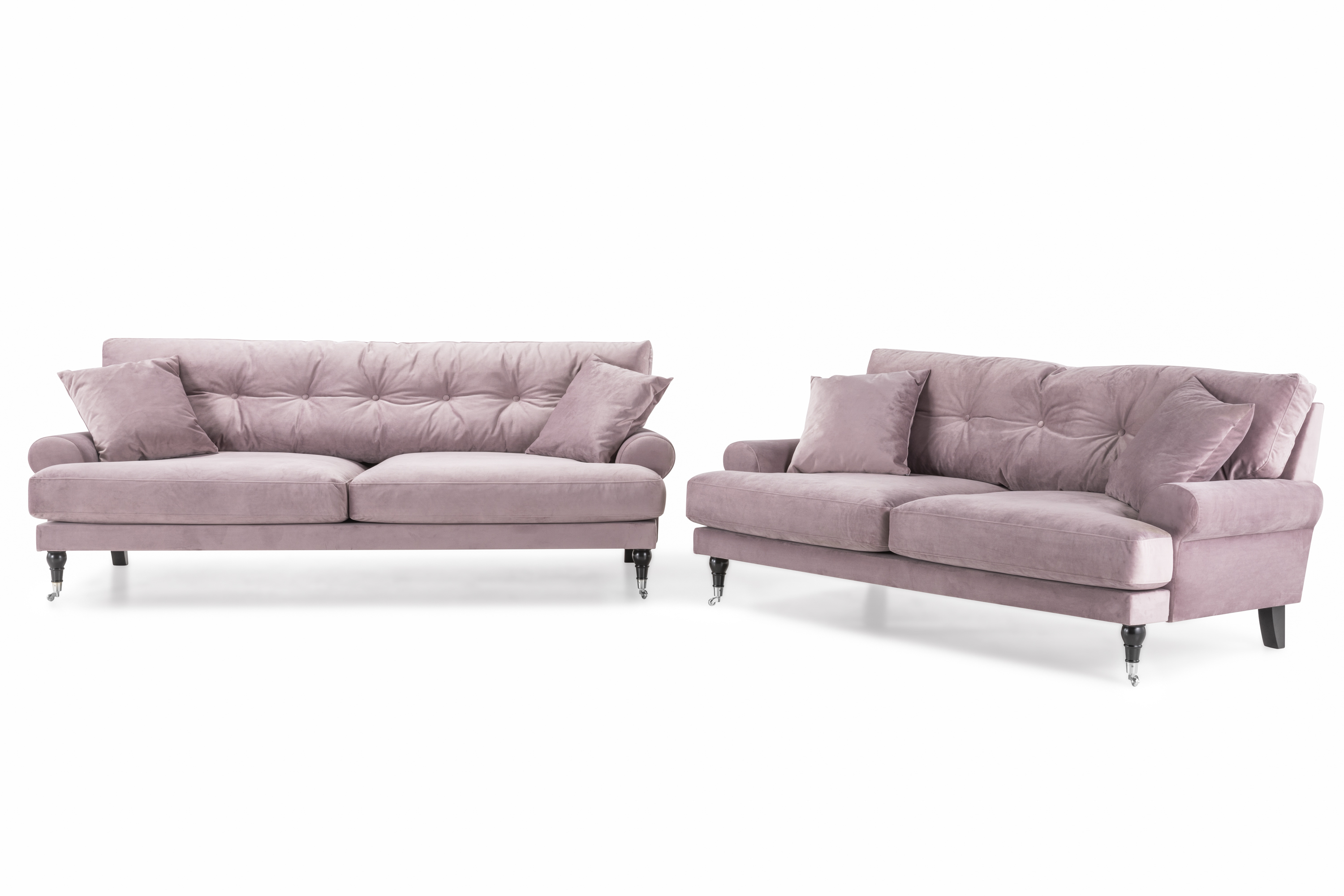 andrew 3-sits sammetssoffa - lila