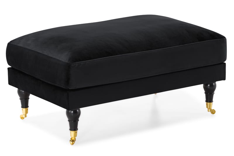Andrew Howard Soffgrupp 102 cm med Fotpall och Hjul i Sammet - Svart - Möbler - Vardagsrum - Soffgrupper - Howard soffgrupp
