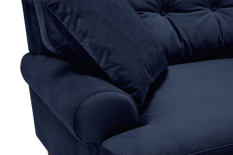 Andrew Soffgrupp 3-sits + 2-sits Soffa + Fåtölj + Fotpall i Sammet - Blå - Möbler - Vardagsrum - Soffgrupper - Howard soffgrupp