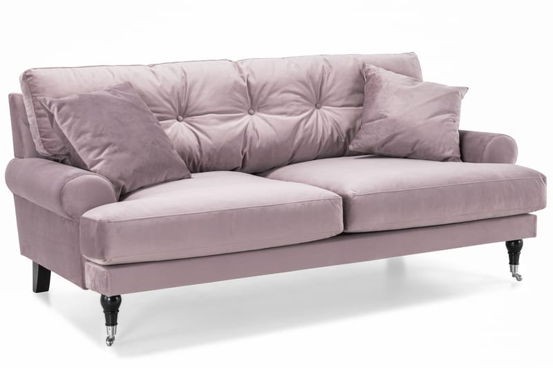 Andrew Soffgrupp 3-sits + 2-sits Soffa + Fåtölj + Fotpall i Sammet - Lila - Möbler - Vardagsrum - Soffgrupper - Howard soffgrupp