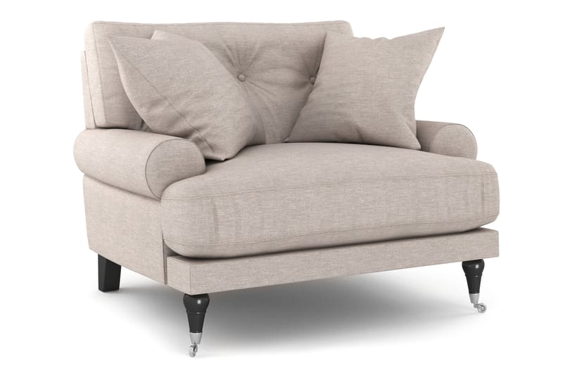 Andrew Soffgrupp 3-sits + 2-sits Soffa + Fåtölj + Fotpall i Tyg - Beige - Möbler - Vardagsrum - Soffgrupper - Howard soffgrupp