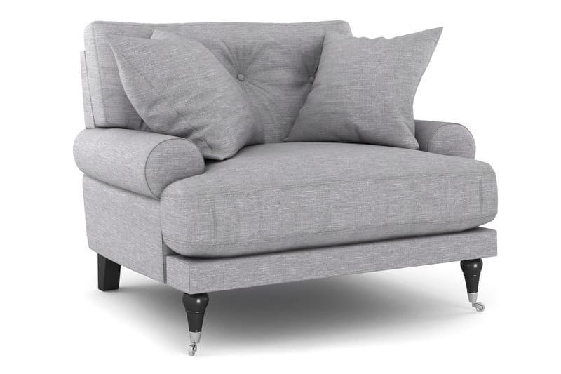 Andrew Soffgrupp 3-sits + 2-sits Soffa + Fåtölj + Fotpall i Tyg - Grå - Möbler - Vardagsrum - Soffgrupper - Howard soffgrupp