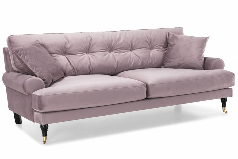 Andrew Soffgrupp 3-sits Soffa + Fåtölj + Fotpall i Sammet - Lila - Möbler - Vardagsrum - Soffgrupper - Howard soffgrupp