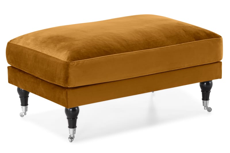 Andrew Soffgrupp 3-sits Soffa + Fåtölj + Fotpall i Sammet - Mörkgul - Möbler - Vardagsrum - Soffgrupper - Howard soffgrupp