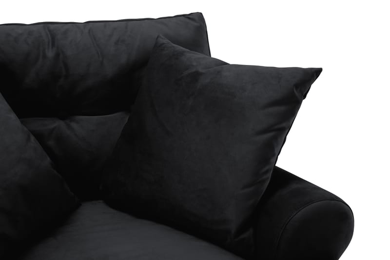 Andrew Soffgrupp 3-sits Soffa + Fåtölj + Fotpall i Sammet - Svart - Möbler - Vardagsrum - Soffgrupper - Howard soffgrupp
