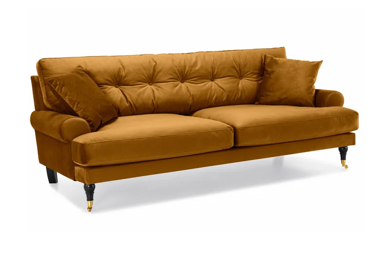 Andrew Soffgrupp 3+1 Sammet - Mörkgul - Möbler - Vardagsrum - Soffgrupper - Howard soffgrupp