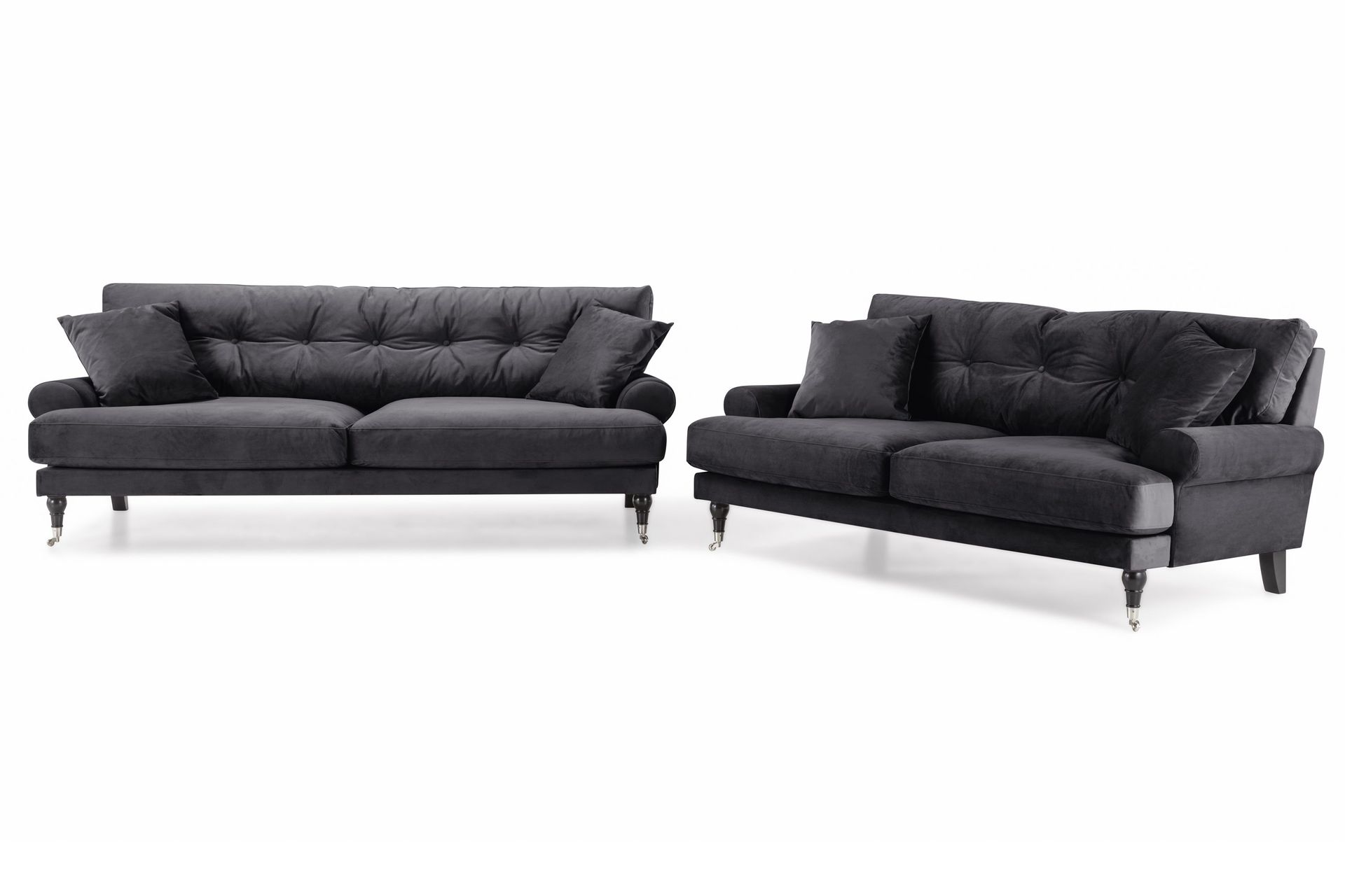 andrew soffgrupp 3+2 sammet - mörkgrå