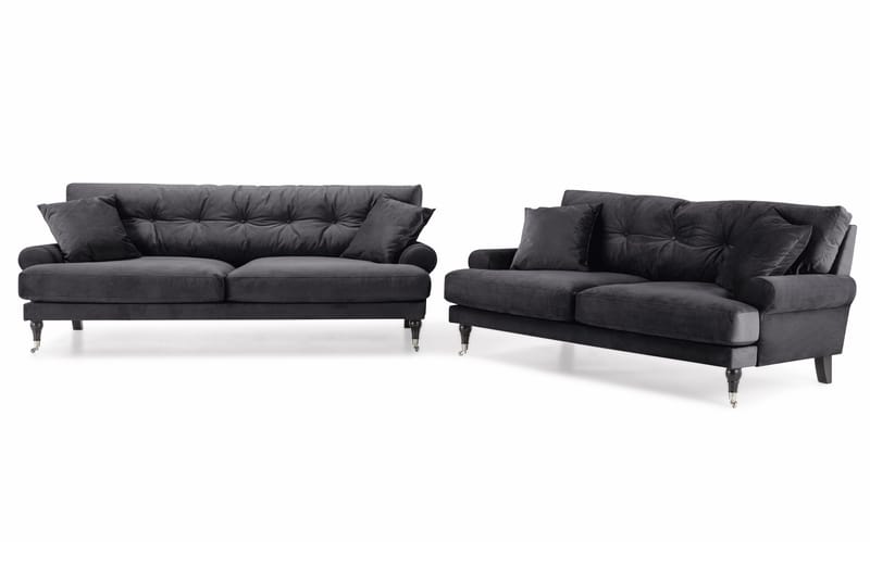 Andrew Soffgrupp 3+2 Sammet - Mörkgrå - Möbler - Vardagsrum - Soffgrupper - Howard soffgrupp